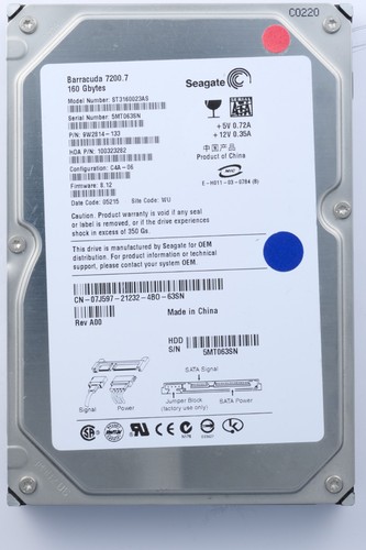 Seagate st3160023as 9w2814 133 - st3160023as, 9w2814-133