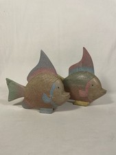 Coppia Pesci Vintage Legno