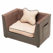 PawHut Divanetti per Cani e Gatti in Ecopelle con Cuscini 68.5 x 42 x 43 cm