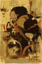 ASTRATTO DANTI ALVARO DIPINTO ORIGINALE OLIO TAVOLETTA 20x30