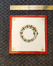 Mattonella Decorativa di Ceramica  cm 20x20 Piastrella Dipinta a Mano 