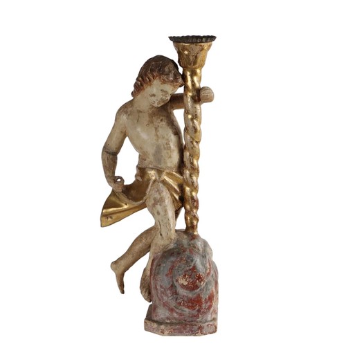 Putto reggi torcia antico - reggi,
