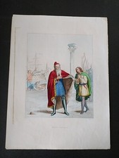 stampa antica colorita a mano