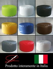 POUF POUFF PUFF TONDO MORBIDO GRANDE ARREDAMENTO ECO-PELLE DESIGN MADE IN ITALY