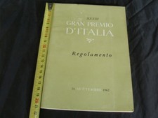 Manuale regolamento F1 XXXIII Gran Premio D'Italia 1962 autodromo di Monza Hill 