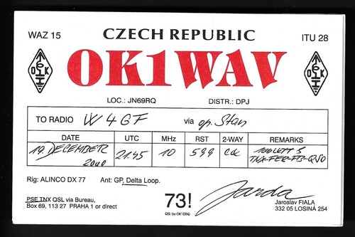 Scheda radio qsl - scheda, cb