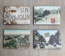 4 calamite frigo PARIGI cartoline vintage d'epoca, rare! Tuileries, blv Capucins