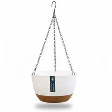 Vaso tondo Fioriera Plastica Beton Bowl da appendere in Giardino e Terrazzo 24cm