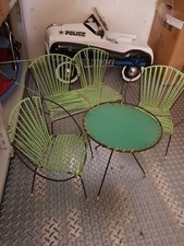 Salotto Divano Poltrone Tavolino Per Bambini In Metallo E Vinile Anni 60