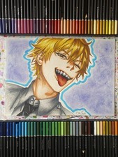 DISEGNO CON Matite Colorate E Copic Su Foglio A4 denji chainsaw man