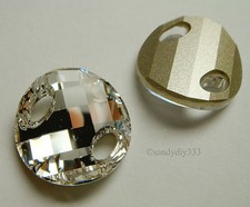 1x SWAROVSKI 3221 CRISTALLO TRASPARENTE 18mm TWIST CUCITO CRISTALLO LAMINATO PERLINE