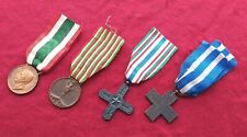 Lotto 4 medaglie Regio Esercito Italiano WW1 originali con nastro Grande Guerra 1915-18