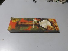 Coltello ROTELLA TAGLIAPIZZA Legno e Acciaio inox con confezione Vintage