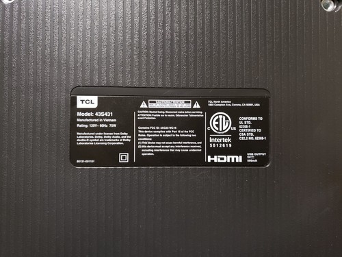 Tcl 43s431 roku - roku, tv