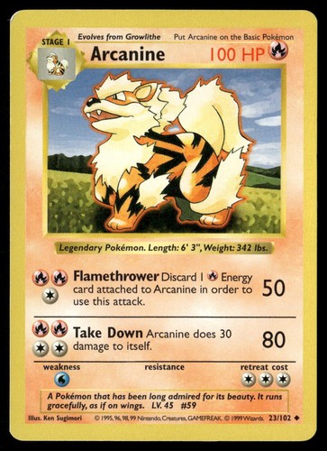 Arcanine 102 set base non - arcanine,