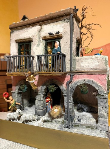 Presepe diorama artigianale