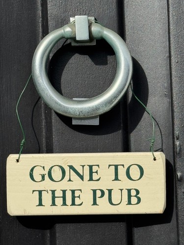 Gone the pub hand - gone, painted