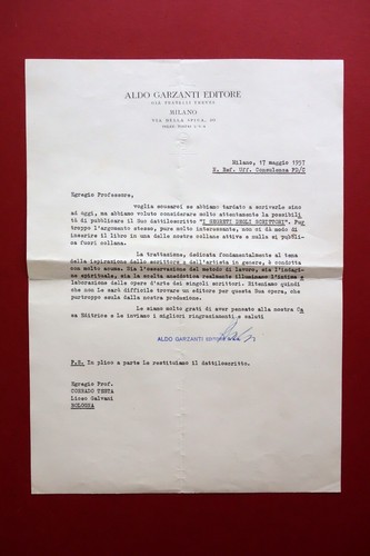 Autografo aldo garzanti milano - autografo,