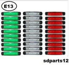 30X Luci Ingombro Fanalini Bandiera Italiana 12v Camion Rimorchio Tricolore 