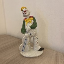 Statuetta statuina Clown in porcellana anni 80 