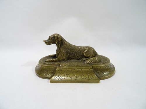 Antico bronzo cane statua - antico,