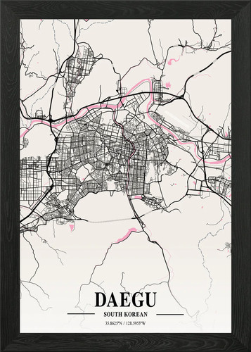 Daegu neapolitan map framed - neapolitan,