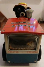 Vintage 1950’s Battery Oper ‘The Jolly Peanut Vendor’ Bear Tin Litho Toy Japan