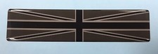 GRANDE BANDIERA UNION JACK NERA E 2 TONI - ADESIVO/DECALCOMANIA FINITURA GEL CUPOLA UK