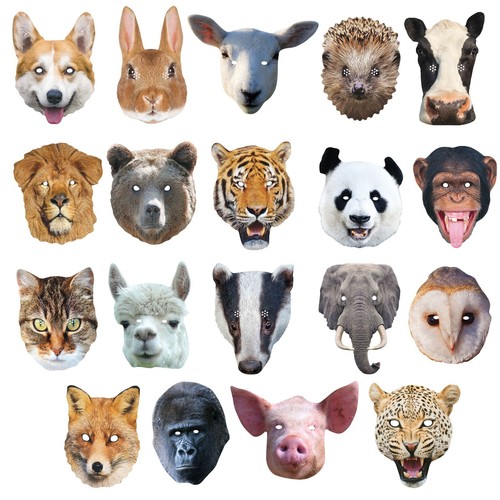 Maschere animali carta - 2d,