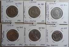 SPAGNA - LOTTO 5 MONETE DA 200