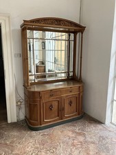 Specchiera in mogano '900 con specchio smussato sui bordi, documenti originali