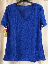 T-shirt stile mimetico Zumba blu reale donna leggera palestra danza