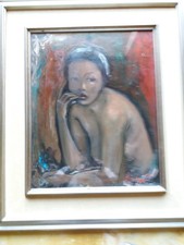 Quadro Ragazza esotica Walter Bellocchio 1977