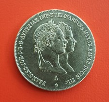 1854 A Vienna Austria 1 fiorino Francesco Giuseppe I in occasione del matrimonio con Elisabetta