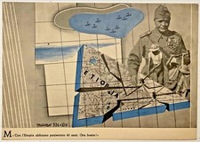 CAMPAGNA D’ETIOPIA 1936 CARTOLINA COLLAGE GRAFICA FUTURISTA ILLUSTRATORE MUSSO