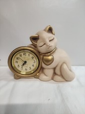 THUN Gatto con cuore ORO Orologio Da Tavolo Con Sveglia 