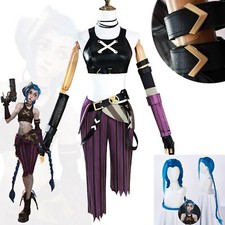 Arcane 2 Jinx LOL Cosplay Jinx Costume Completo Parrucca Set Completo