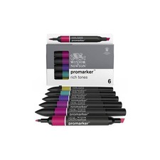 Pennarelli Winsor&Newton Promarker doppia punta fine-larga - conf. 6 pz colori f