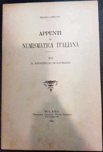 Gnecchi 1897 appunti - gnecchi., di