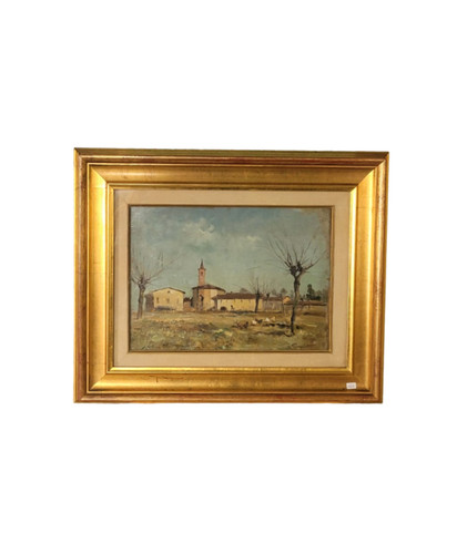 Quadro olio tela con - su,