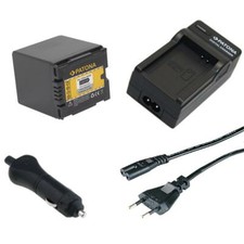 Batteria + caricatore casa/auto per Panasonic NV-GS37EB-S,NV-GS37EG-S,NV-GS400