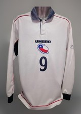 Maglia RARA manica lunga piccola Cile 2000 #9 Zamorano Sydney Olimpiadi VINTAGE ⚽️