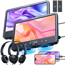 Lettore DVD auto portatile doppio schermo 10,1" monitor poggiatesta USB/HDMI/CD/VCD/MP3