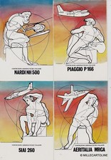 # AVIAZIONE: 4 CART. COSTRUZIONI AERONAUTICHE (PIAGGIO-SIAI-NARDI-AERITALIA) dis