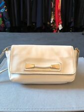 MARC BY MARC JACOBS LUSSO PELLE BORSA TRACOLLA IVORY SILVER ORIGINALE