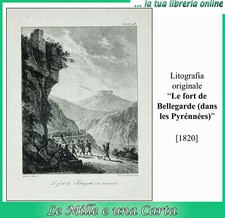 LITOGRAFIA antica originale Napoleone LE FORT DE BELLEGARDE esercito napoleonico