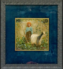 dipinto olio su tavola Nicola