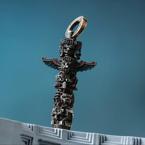 Ciondolo totem maya bronzo - ciondolo,