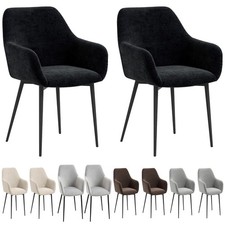 HOMCOM Set 2 Sedie Sala da Pranzo Imbottite in Stile Nordico, 54x57x80 cm