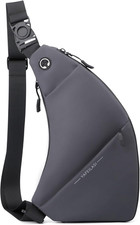 Zaino Monospalla Uomo Piccolo Espandibile Borsa a Tracolla Con Foro per Cuffie S